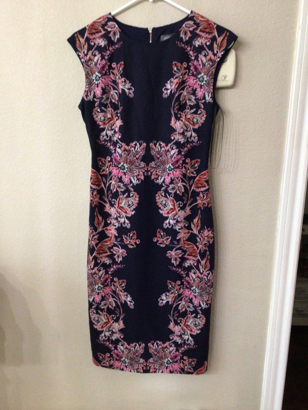 Vince Camuto navy dress with pink and white flowers. Size 2 great shape